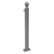 Ornamental bollard | Series 478B | � 76 mm | stationary, to be fixed by plugswith base plate 100 x 150 mm | without lock | with 1 eyelet